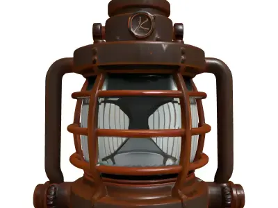 Rusty Industrial Ship Lantern Low-poly 3D model