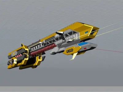 Destroyer Hardpoint Spaceship 3D model
