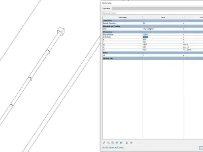 Rain Gutter 2 - Full Parametric Revit Family Free 3D model