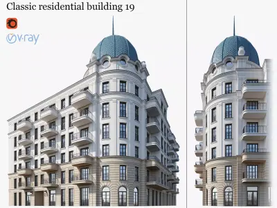 Classic residential building 19 3D model