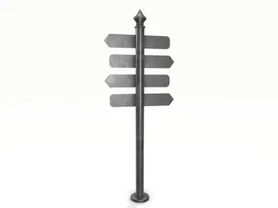 Street signpost B Low-poly 3D model