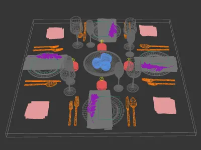 Table setting 16 3D model