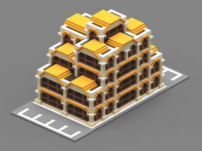 House Voxel - 28 Low-poly 3D model