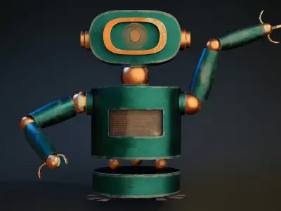 Magnetic Robot-Cleaner - Game-Ready 3D Model Low-poly 3D model