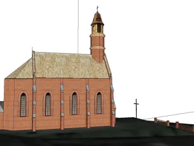 Architecture-Religion-God-Culture-Temple-068 church with cros... 3D model