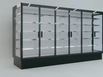 Display Supermarket Freezer Six Doors 3D model