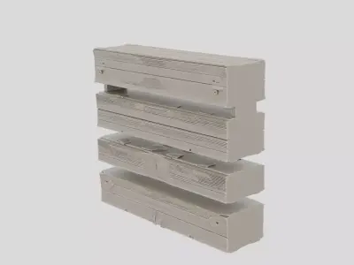 Wooden Barricade Terrain for 3D print 3D model