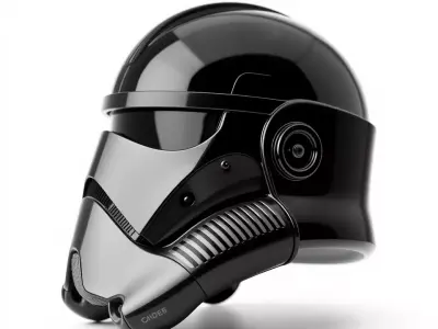 Futuristic Black Helmet model pack Low-poly 3D model