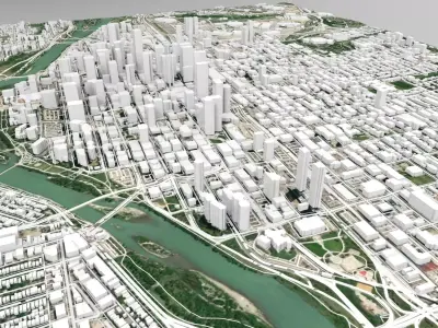 Cityscape Calgary Canada 3D model