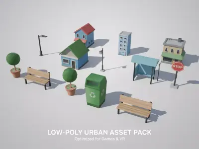 Low Poly City Pack - Stylized Urban Assets 3D model