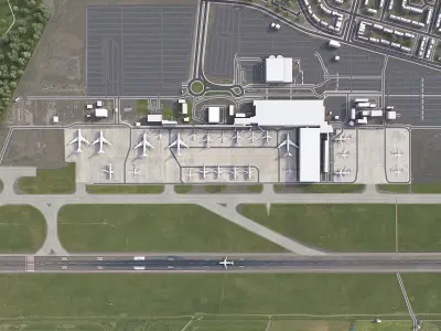 Liverpool Airport Low-poly 3D model