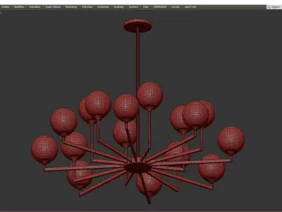 Ball Valley Chandelier 16 Low-poly 3D model