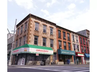 City Block B Low-poly 3D model