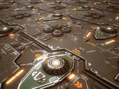 PBR Sci-Fi Industrial Texture 38 Low-poly 3D model