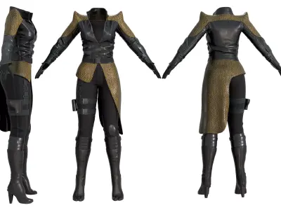Full Sci-Fi Concept Combat Outfit Low-poly 3D model