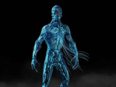 Alien Circulatory System Low-poly 3D model