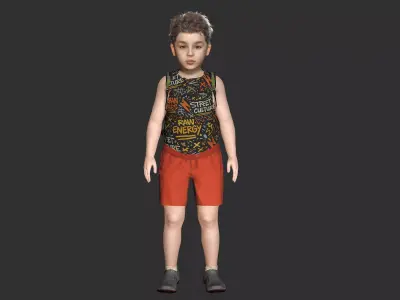 AAA 3D REALISTIC HUMAN CHARACTER - EUROPEAN LITTLE BOY  KIDS Low-poly 3D model