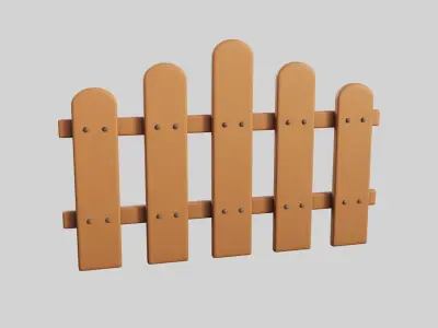 Cartoon Fence 8 3D model