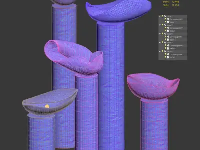 Decorative clay lamps Nautile ii Floor Lamp by Elsa Foulon 3D model