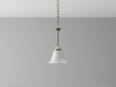 Brushed Nickel Mini Pendant with Etched Glass 3D model