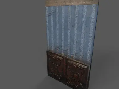 Old Wood Wall Low-poly 3D model order