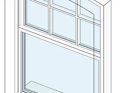 Sash window with curved head 3D model