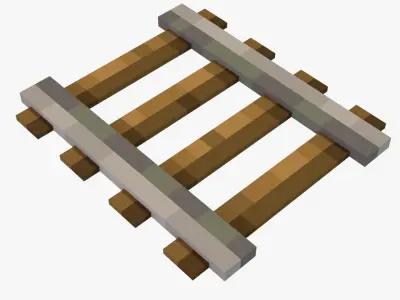 Minecraft Rail Low-poly 3D model