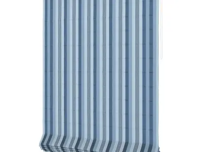 Blue Striped Roman Blinds 3D model