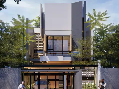 3D Model Modern Minimalist White House Contemporary Style 3D model
