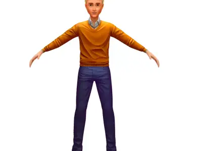 Cartoon Low Poly Style Avatar 003 3D Model Low-poly 3D model