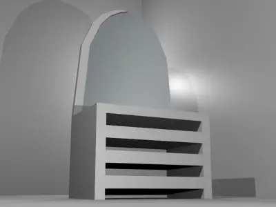 Mirror chair with light shining Free 3D model
