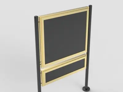 Double Framed Advertising Board 3D model
