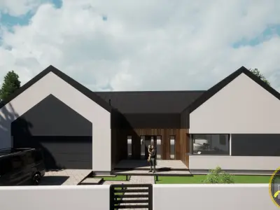 double barn house model 3D model