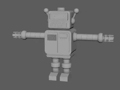 Electro-5X 3D Robotic Character Sci-Fi Futuristic Low-poly 3D model