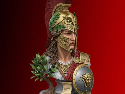 Athena Bust High Detail 3D STL Model 3D model