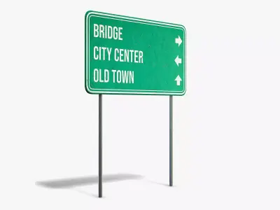 Street Info Sign Low-poly 3D model