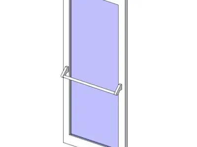 Sgl Glass - w Push Bar Free 3D model