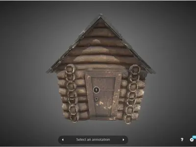 Old cottage Low-poly 3D model