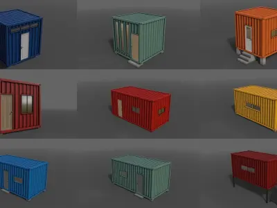 PBR Container House BA 3D Model Pack