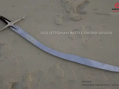 steel sword 3D model Low-poly 3D model