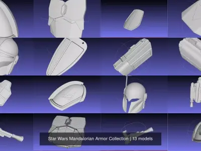Star Wars Mandalorian Armor Collection 3D Model Pack