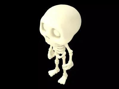 Cartoon Skull Character v1 001 Low-poly 3D model