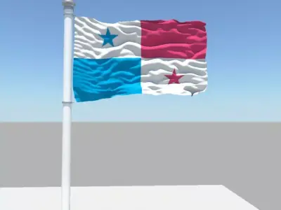 Republic of Panama flag 3D model