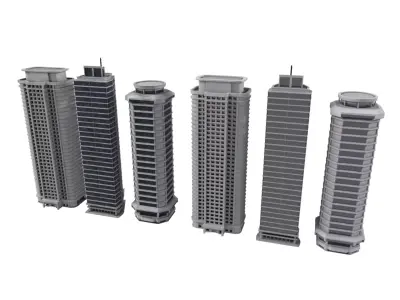 City Buildings Modular Urban Architecture Pack 3D model