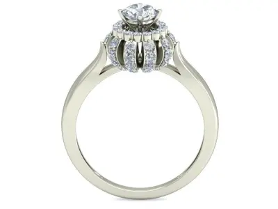 Engegment ring on white gold -VJR01 3D print model