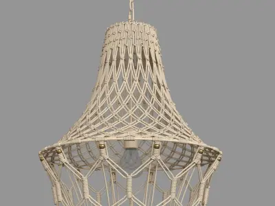 Ambiante 1 Light 20 inch Antique French White Pendant 3D model