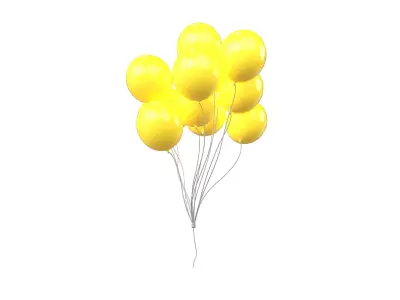Bunch of Balloons v1 006 Low-poly 3D model