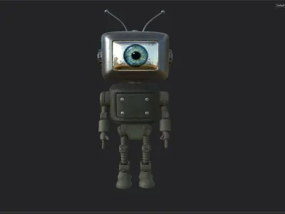 OLD SECURITY Retro Robot  Low-poly 3D model