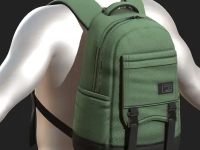 Backpack Camping bag baggage  Low-poly 3D model