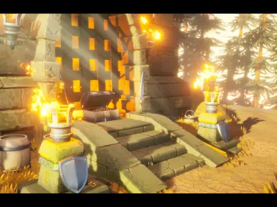 Stylized Fantasy Environment Low-poly 3D model